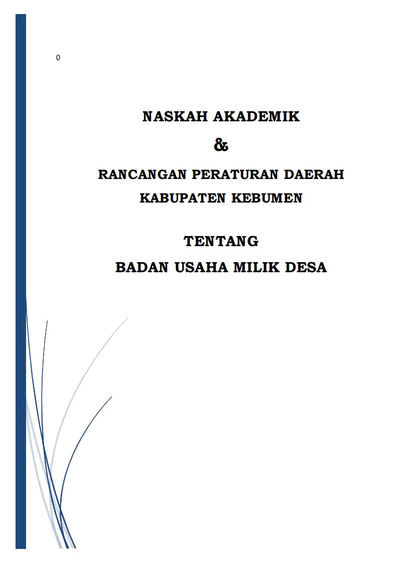 Naskah Akademik tentang Badan Usaha Milik Desa