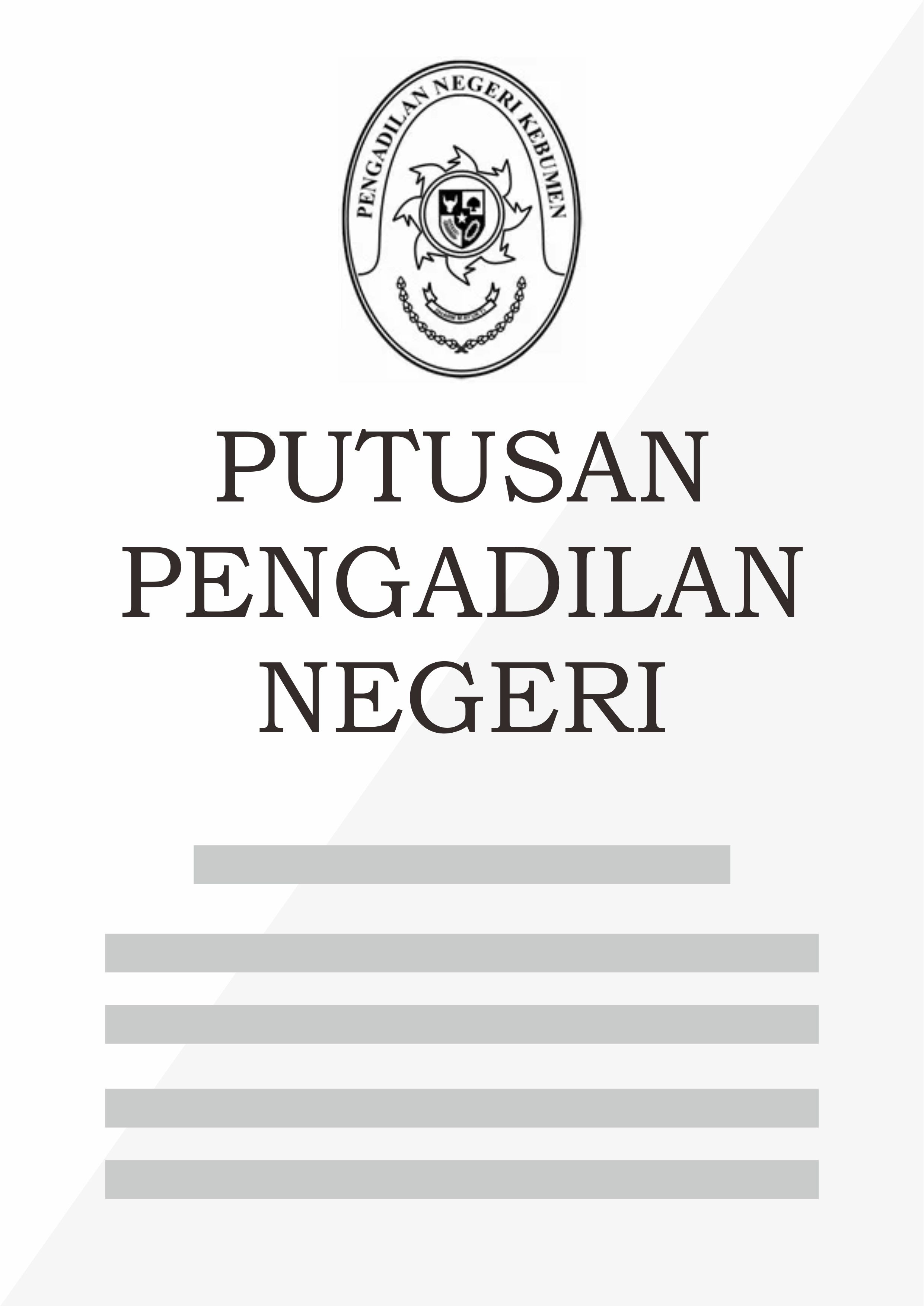 Putusan Pengadilan Negeri Kebumen Nomor 142/Pid.B/2025/PN Kbm dalam Perkara Pidana atas Nama Khanifudin